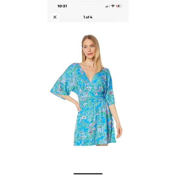 Lilly Pullitzer Parigi Romper in Boca Blue Beneath The Bougainvillea Sz XL NEW - Picture 11 of 11